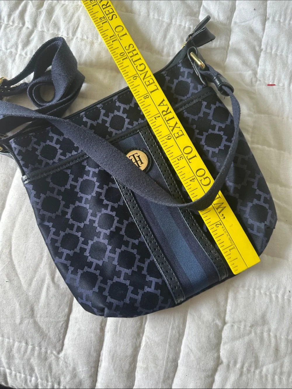 Tommy Hilfiger jacquard navy & blue cross body bag